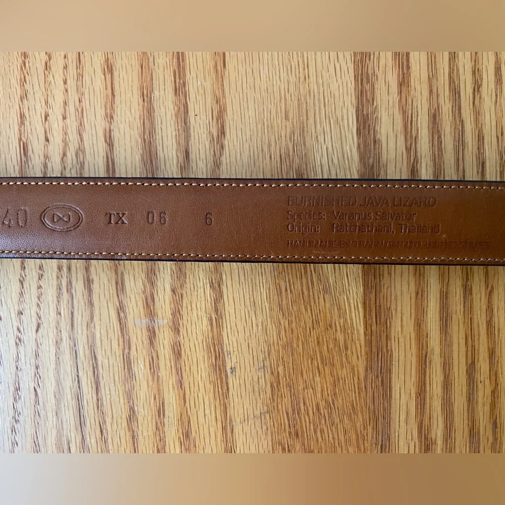 TRAFALGAR Black Burnished Java Lizard 1” Belt SZ 40‎